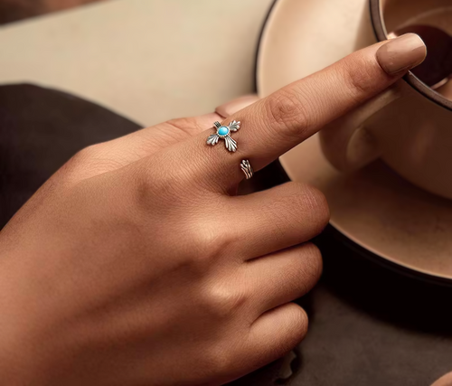 Tranquility Turquoise Cross Ring