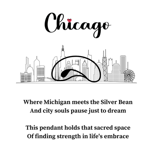 Chicago Reflection Bean Sterling Silver Necklace