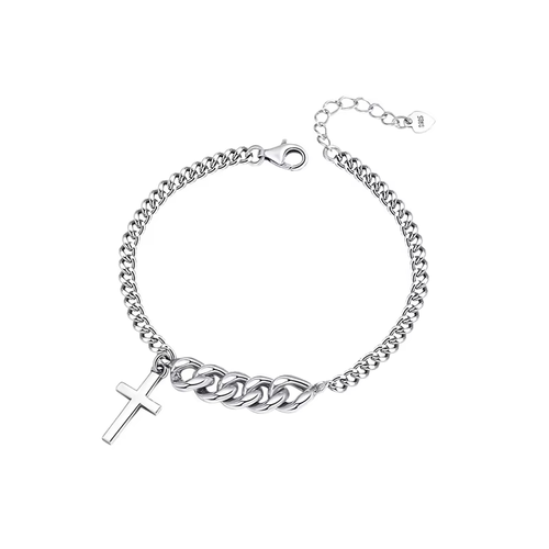 Faith & Resilience Cross & Cuban Chain Bracelet