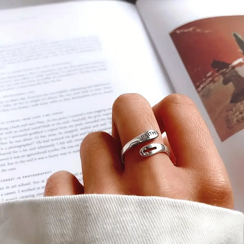 Faith Over Fear Sterling Silver Ring