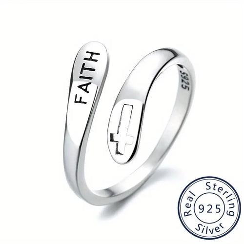 Faith Over Fear Sterling Silver Ring