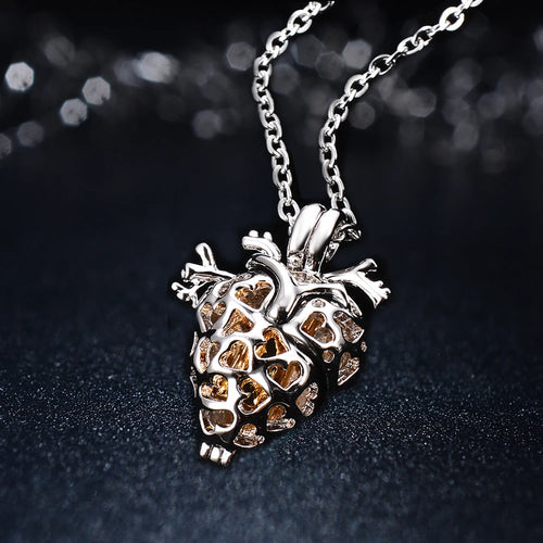 Heartbeat - Memorial Anatomical Heart Urn Necklace