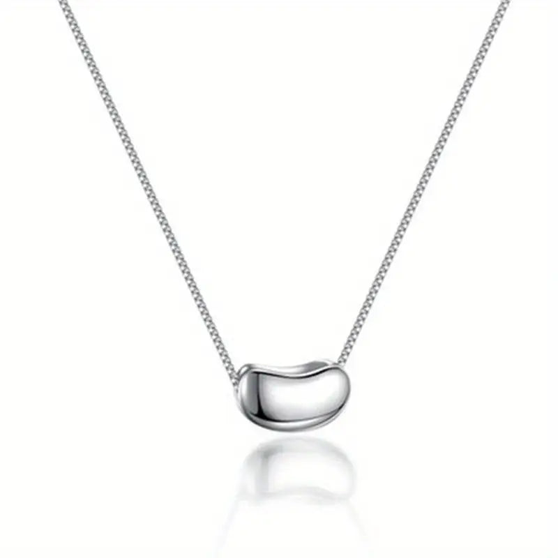 Reflection Bean Sterling Silver Necklace – Mirror of the Soul