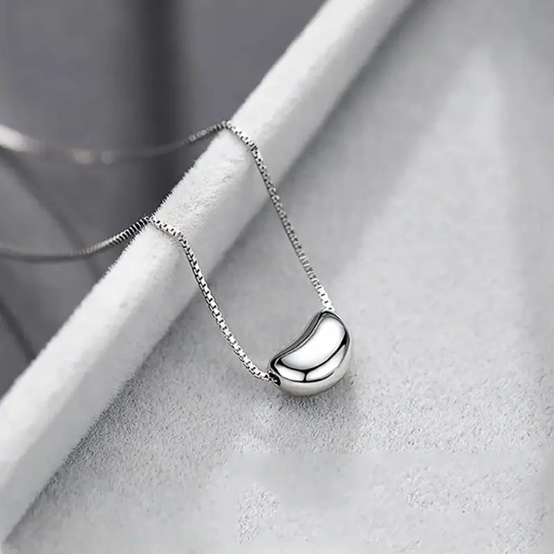 Reflection Bean Sterling Silver Necklace – Mirror of the Soul