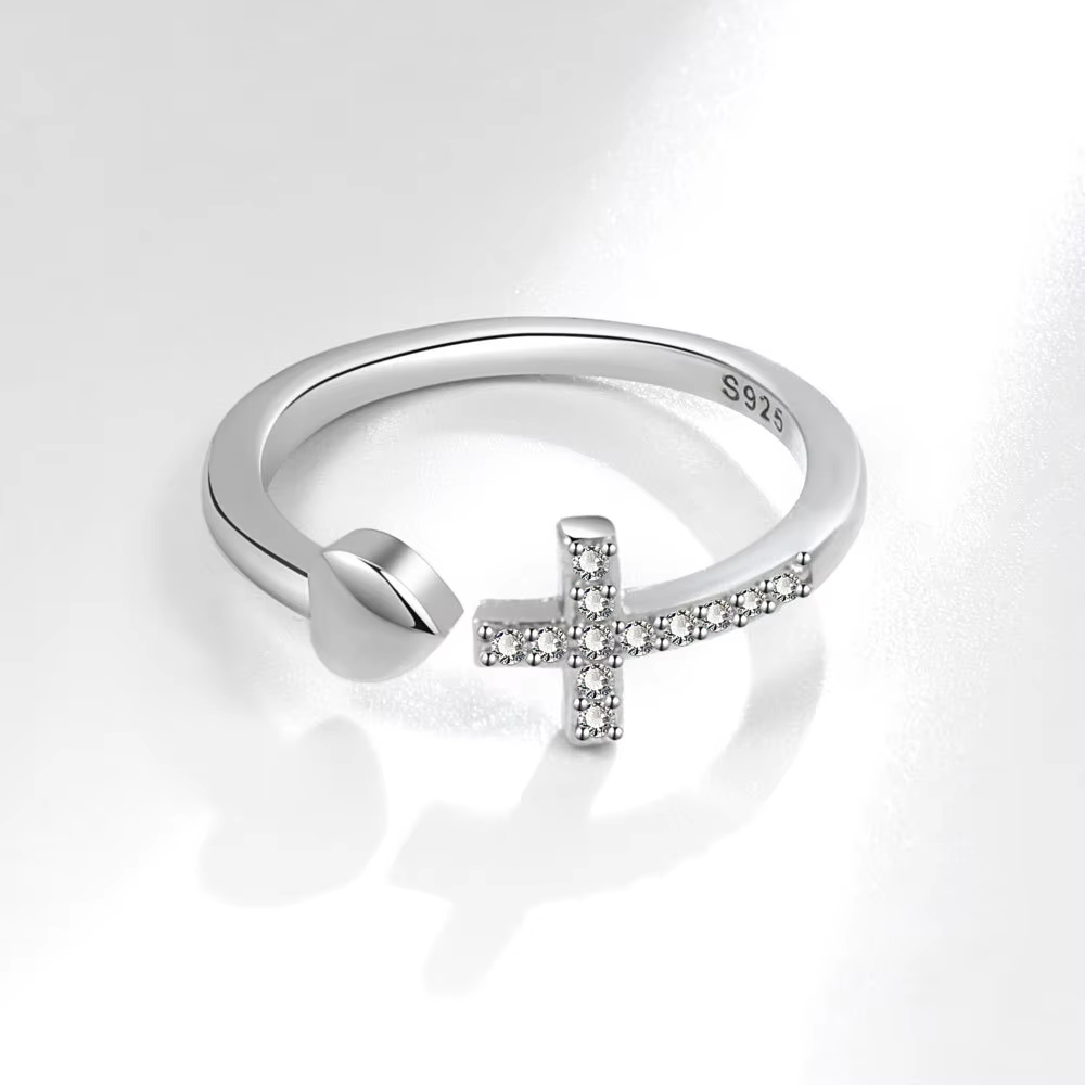 Cross My Heart Sterling Silver Ring