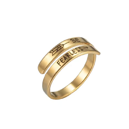 Be Fearless - Gold Engraved Ring