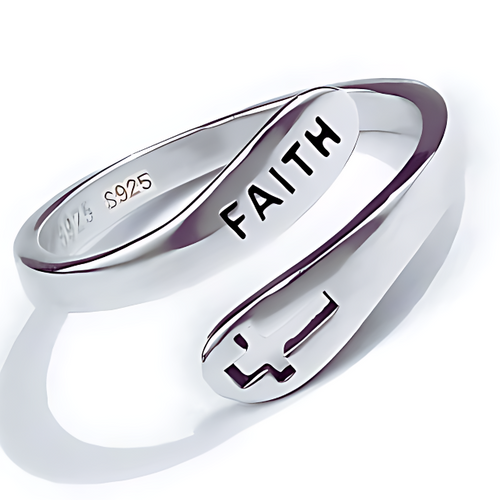 Faith Over Fear Sterling Silver Ring