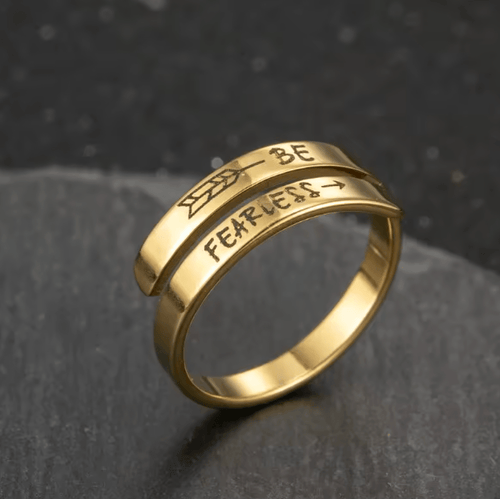 Be Fearless - Gold Engraved Ring - Penny Lee Tennessee