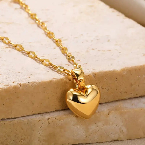 Bubble Gold Heart Pendant Necklace - Penny Lee Tennessee