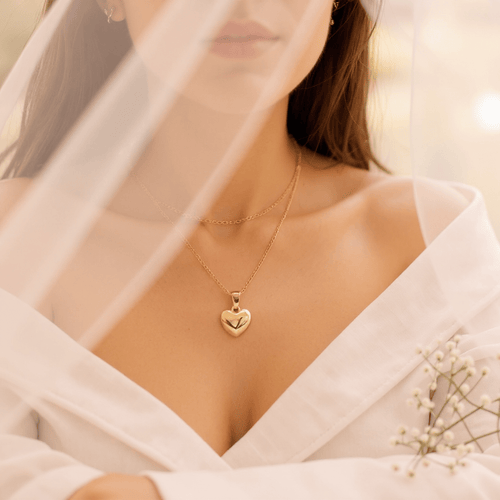 Bubble Gold Heart Pendant Necklace - Penny Lee Tennessee