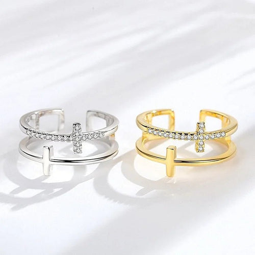 Double Cross Moissanite Ring - Penny Lee Tennessee