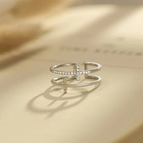 Double Cross Moissanite Ring - Penny Lee Tennessee