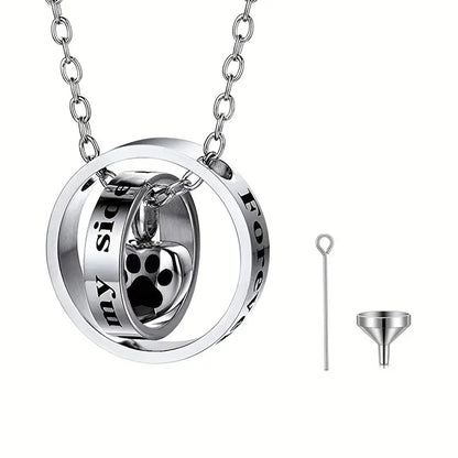 Heart's Pawprint Pet Memorial Urn Necklace