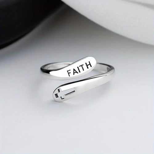 Faith Over Fear Sterling Silver Ring - Penny Lee Tennessee