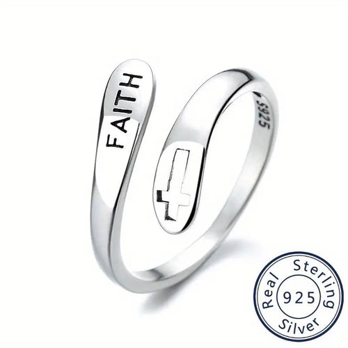 Faith Over Fear Sterling Silver Ring - Penny Lee Tennessee