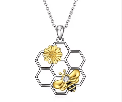 Honey - Bee and Sunflower Comb Necklace - Penny Lee Tennessee
