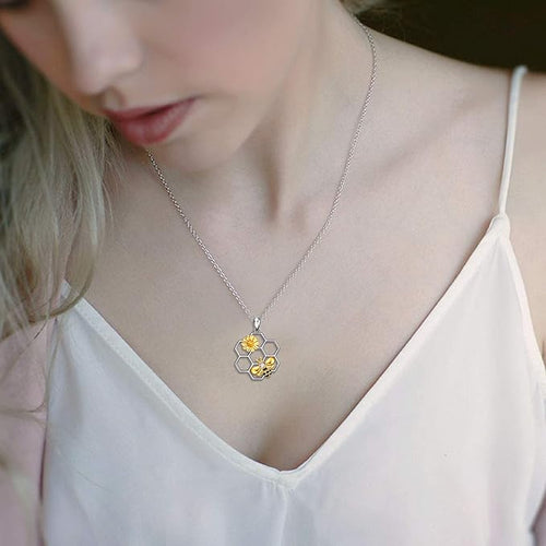 Honey - Bee and Sunflower Comb Necklace - Penny Lee Tennessee