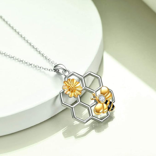 Honey - Bee and Sunflower Comb Necklace - Penny Lee Tennessee