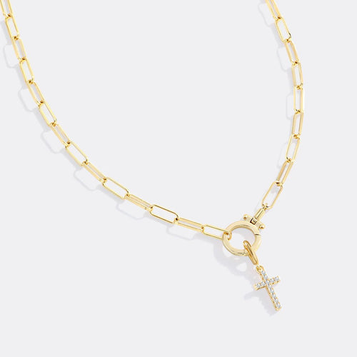 Paperclip Cross Charm Necklace - Penny Lee Tennessee
