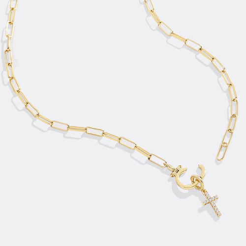 Paperclip Cross Charm Necklace - Penny Lee Tennessee