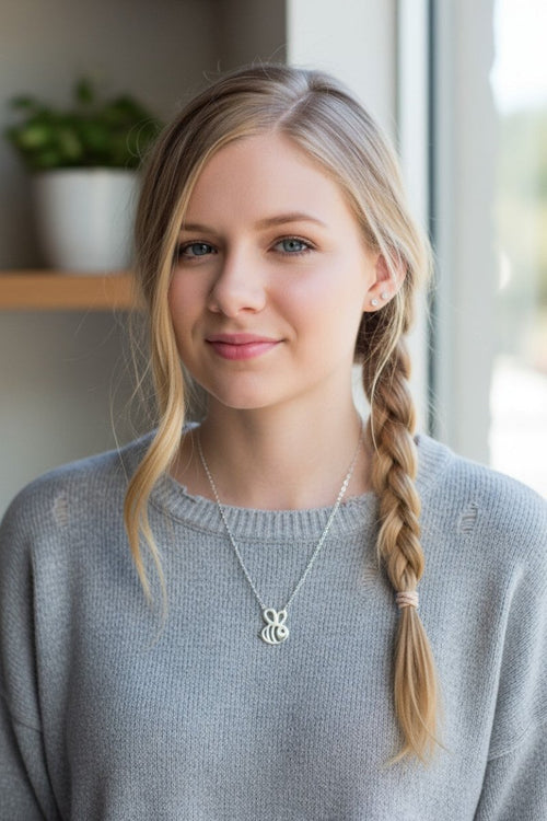 Polly - Sterling Silver Bumblebee Necklace - Penny Lee Tennessee