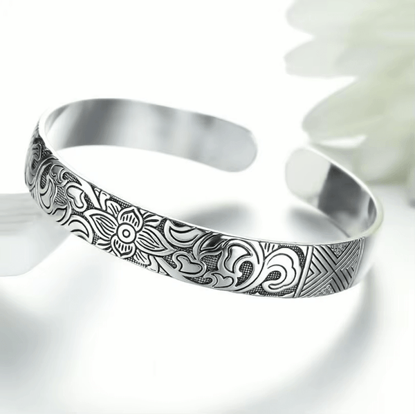 Wild Lotus Cuff Silver Bracelet – Penny Lee Tennessee