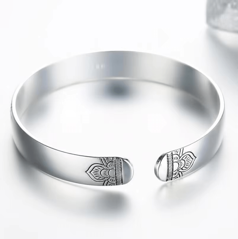 ブレスレット BLENDOFF Time piece cuff bracelet silver 925 Wild Lotus Cuff Silver Bracelet