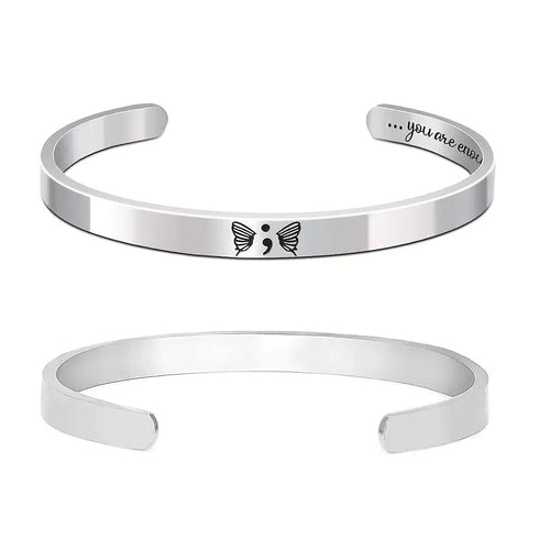 Penny Lee Tennessee You Are Enough Butterfly Silver Cuff - A Symbol of Strength & Survival 
