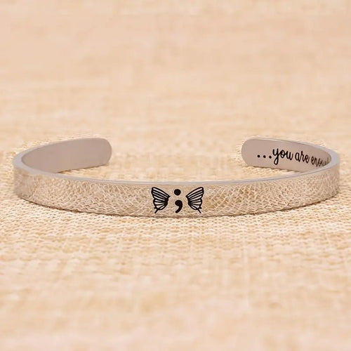 Penny Lee Tennessee You Are Enough Butterfly Silver Cuff - A Symbol of Strength & Survival 